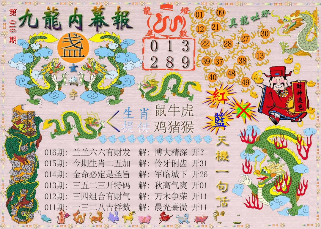 016期九龙内幕报[图]