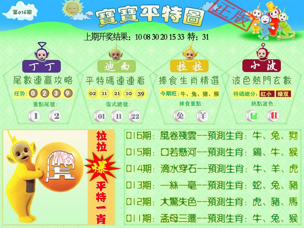 016期天线宝宝平特图[图]