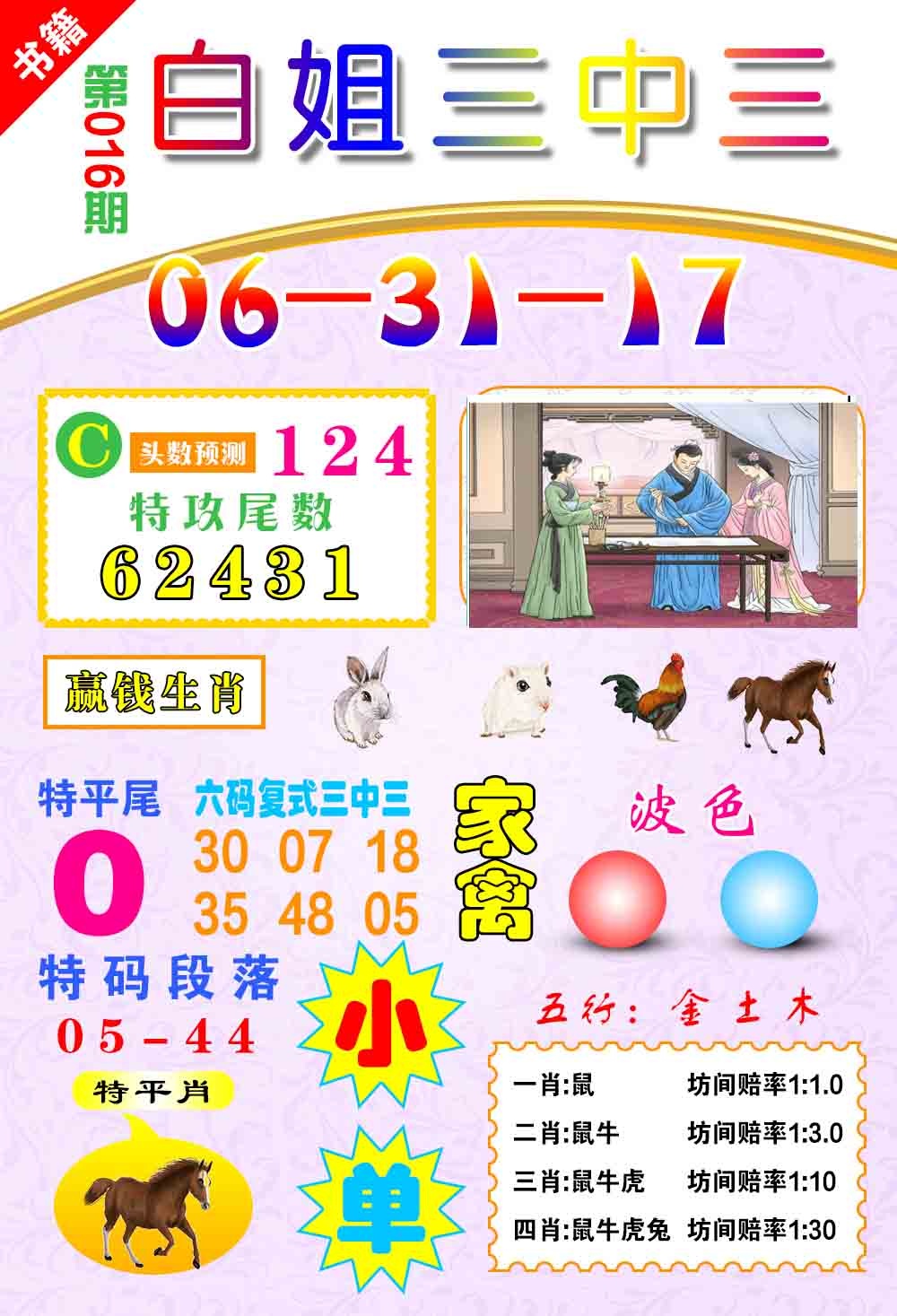 016期澳门白姐锦囊[图]
