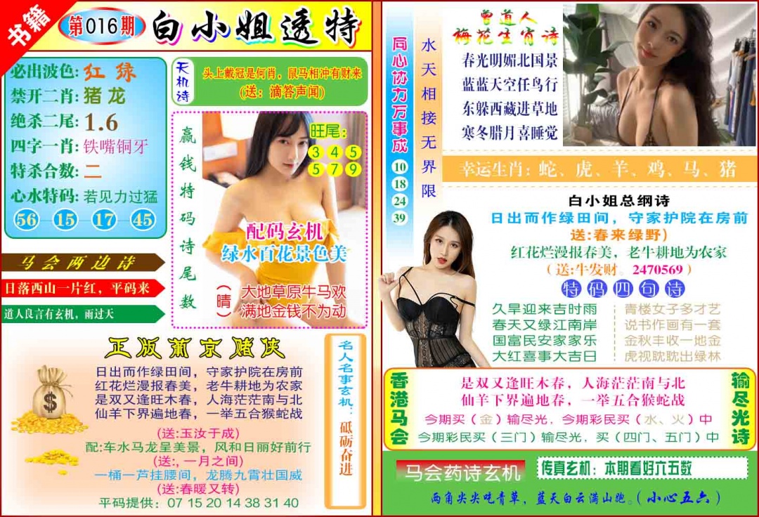 016期澳门白小姐透特[图]
