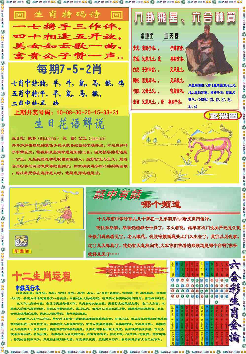 016期九龍马经B(推荐)[图]