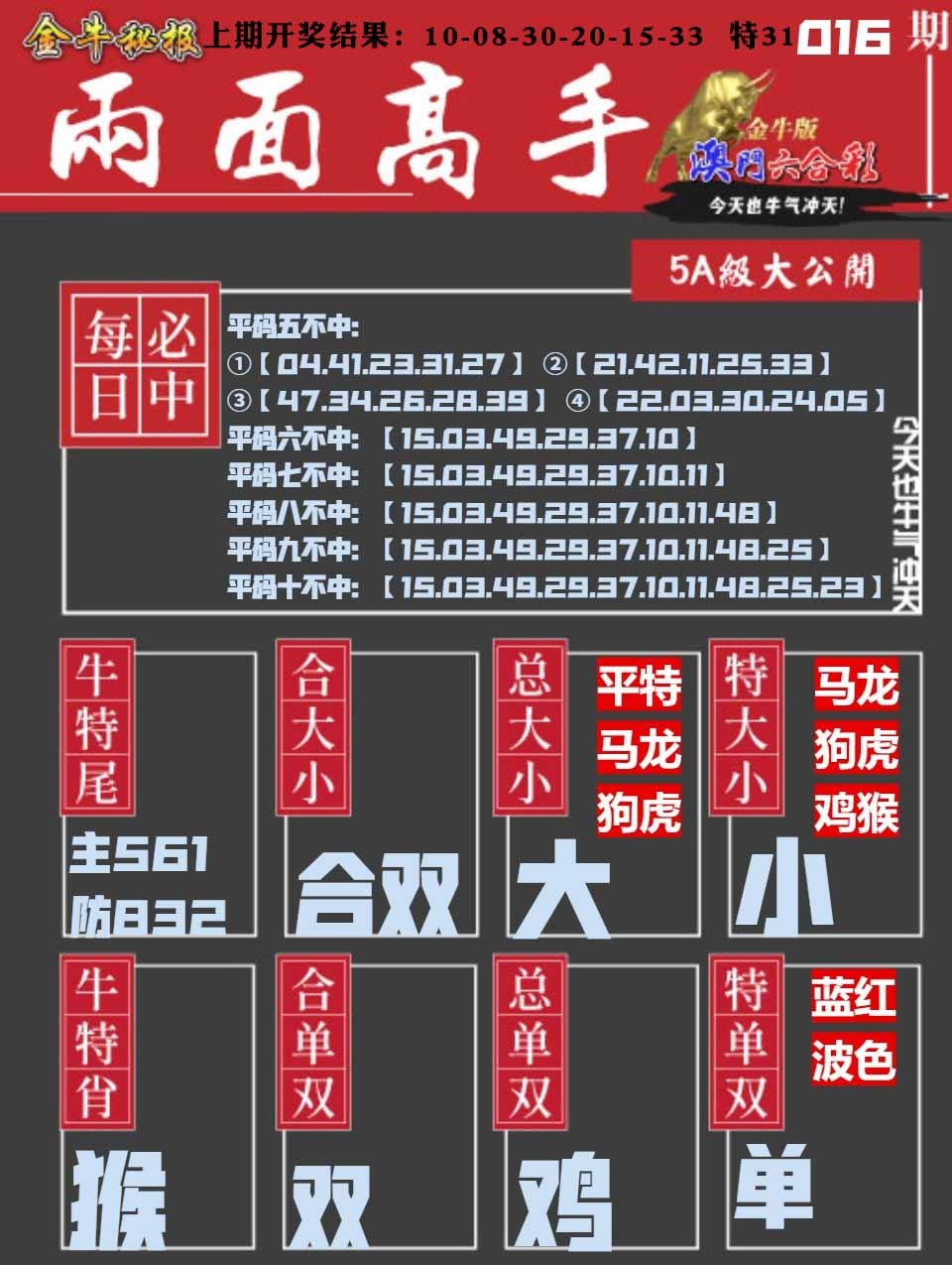 016期金牛两面高手[图]