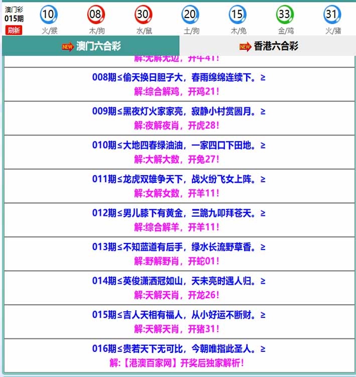 016期百家网玄机[图]